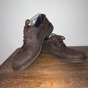 Ecco Goretex Nubuck Leather Derby Oxford Lace Up Shoes
